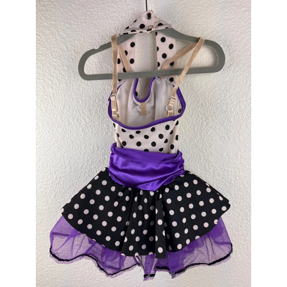 Weissman Polka Dot Halter Leotard Skirted Dance‎ Costume Child XS C